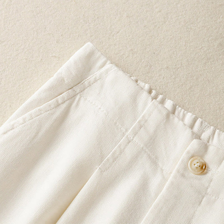 Buddha Stones Casual Lace Patchwork Design High Waist Women's Wide Leg Ankle-Length Pants With Pockets Zipper - image 3