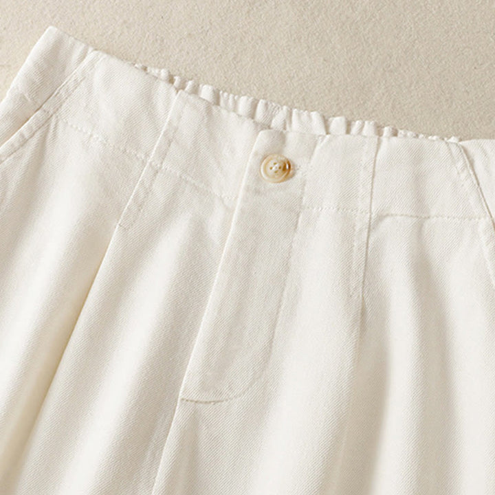 Buddha Stones Casual Lace Patchwork Design High Waist Women's Wide Leg Ankle-Length Pants With Pockets Zipper - image 2