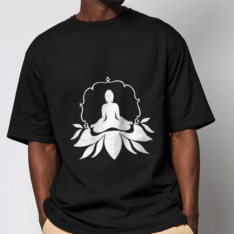 Buddha Stones Meditating Buddha Seated on Grass Tee T-shirt - image 2