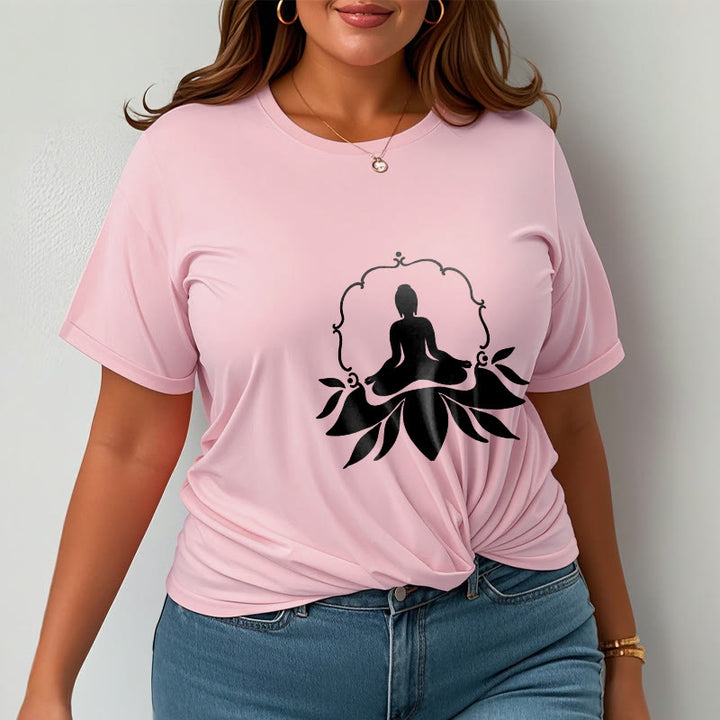 Buddha Stones Meditating Buddha Seated on Grass Tee T-shirt - image 14