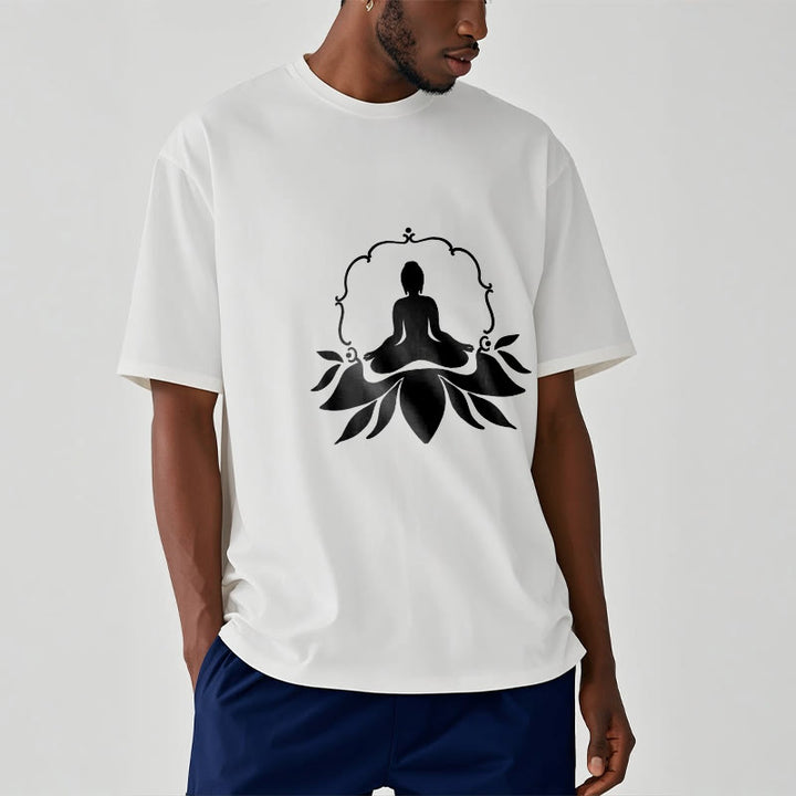 Buddha Stones Meditating Buddha Seated on Grass Tee T-shirt - image 7