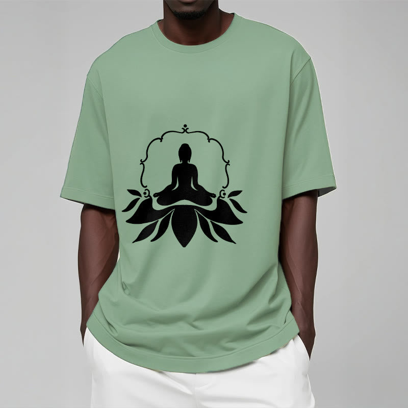 Buddha Stones Meditating Buddha Seated on Grass Tee T-shirt - image 16