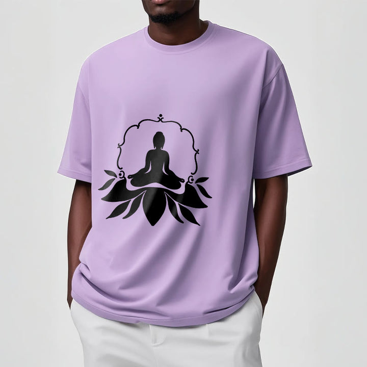 Buddha Stones Meditating Buddha Seated on Grass Tee T-shirt - image 17