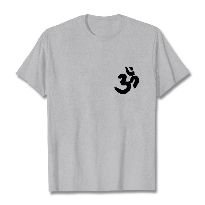 Buddha Stones Om Symbol Sanskrit Tee T-shirt - LightGrey - 2XL - image 11