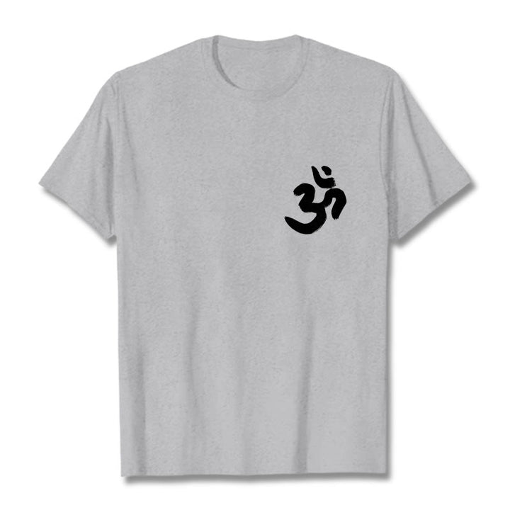 Buddha Stones Om Symbol Sanskrit Tee T-shirt - LightGrey - 2XL - image 11
