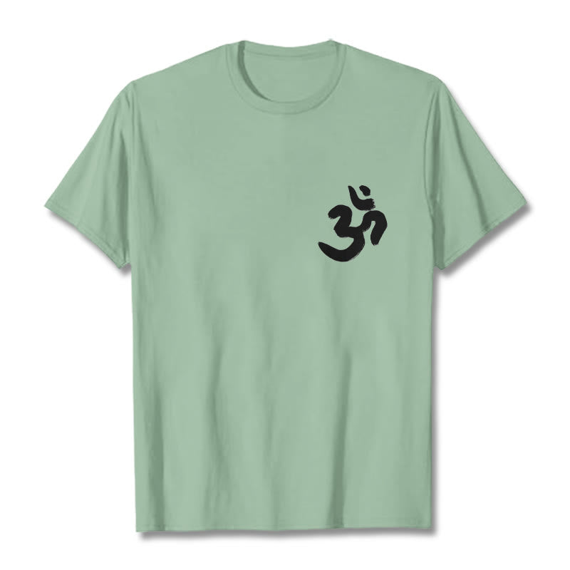 Buddha Stones Om Symbol Sanskrit Tee T-shirt - PaleGreen - 2XL - image 18
