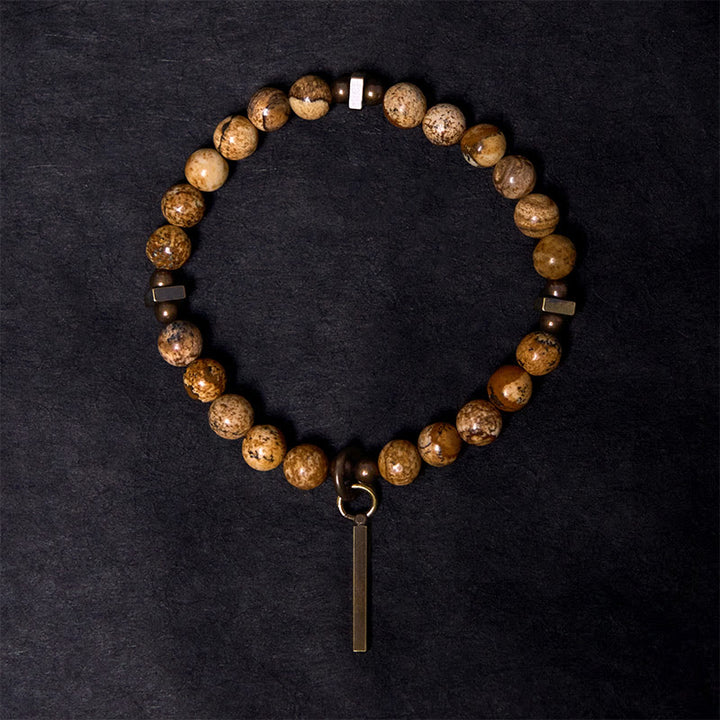 Buddha Stones Distressed Design Copper Luck Bracelet