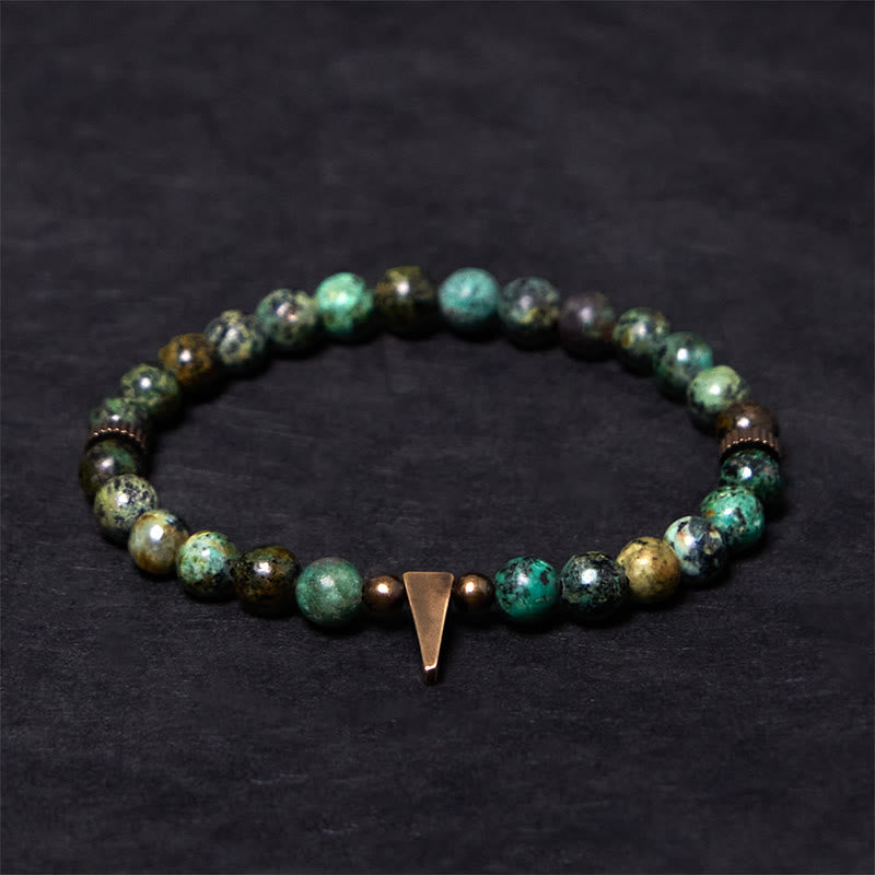 Buddha Stones Vintage Distressed Design Turquoise Copper Balance Bracelet