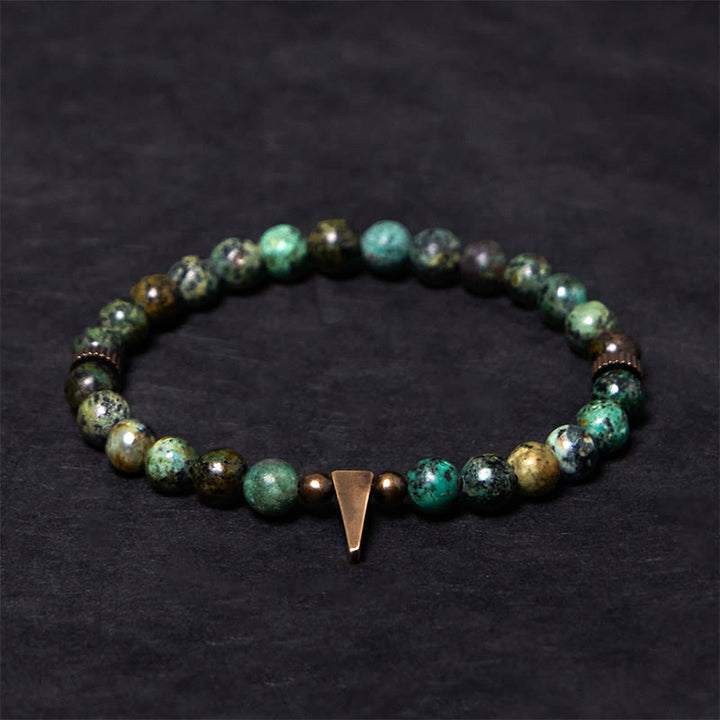 Buddha Stones Vintage Distressed Design Turquoise Copper Balance Bracelet