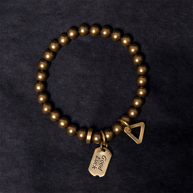Buddha Stones "Wishing You Good Luck Always" Pure Copper Brass Bracelet Includes Gift Message Card - image 4
