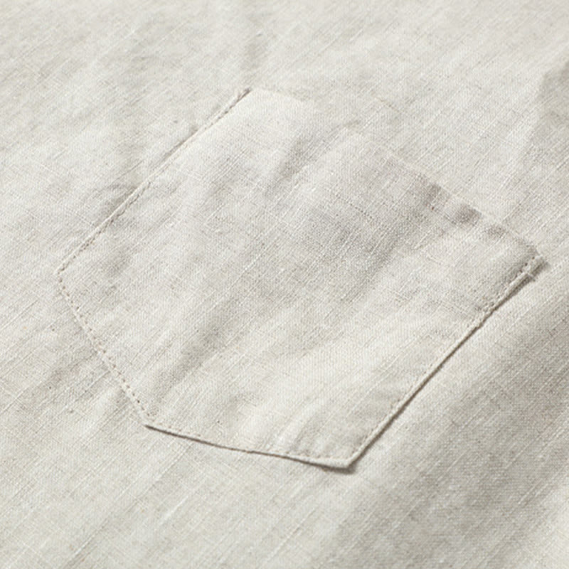 Buddha Stones Summer Solid Color Side Slit Design Sleeveless Men's Linen Vest - image 4