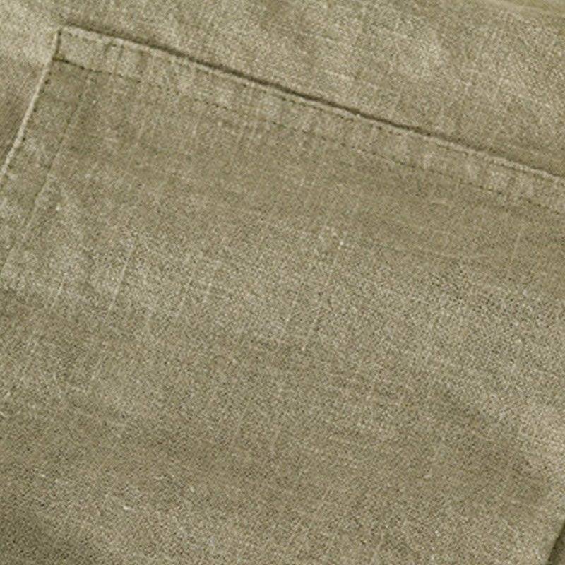 Buddha Stones Commute Fall Solid Color Lapel Men's Long Sleeve Cotton Linen Shirt With Pocket - image 31