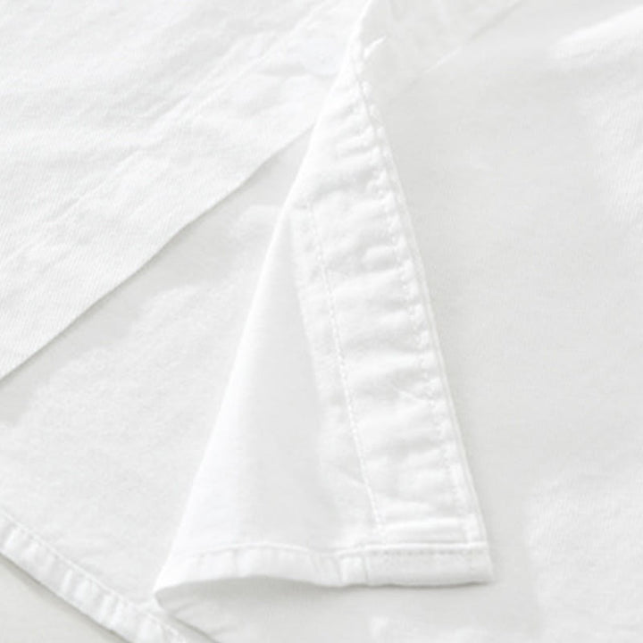 Buddha Stones Artistic Simple Design Embroidery Bamboo Pattern Men's Short Sleeve Cotton Shirt - image 12