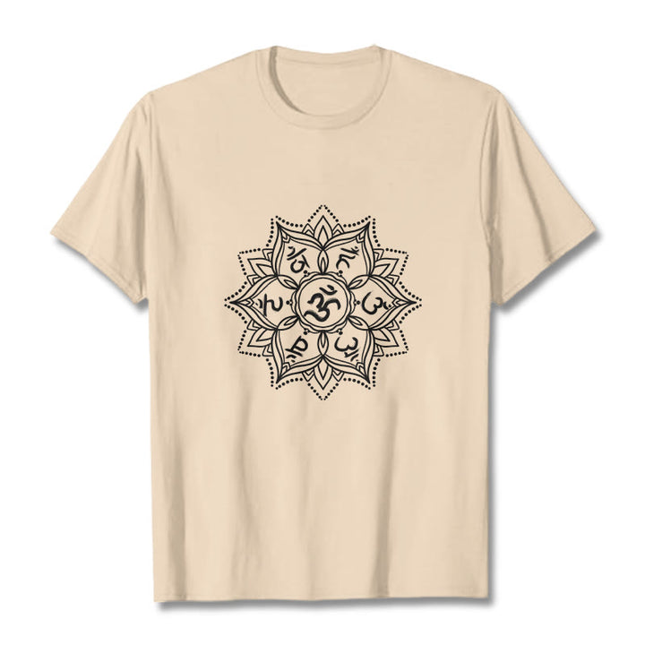 Buddha Stones Mandala Flower Om Mani Padme Hum Sanskrit Mantra Tee T-shirt - Bisque - 2XL - image 11
