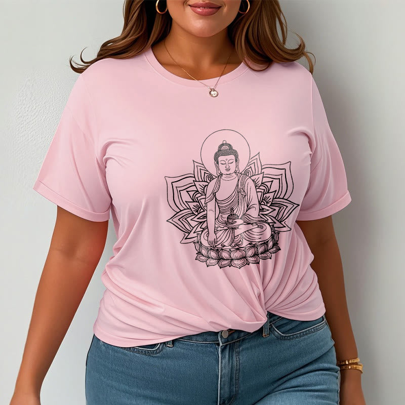 Buddha Stones Medicine Buddha Seated On A Lotus Pedestal Tee T-shirt - image 14