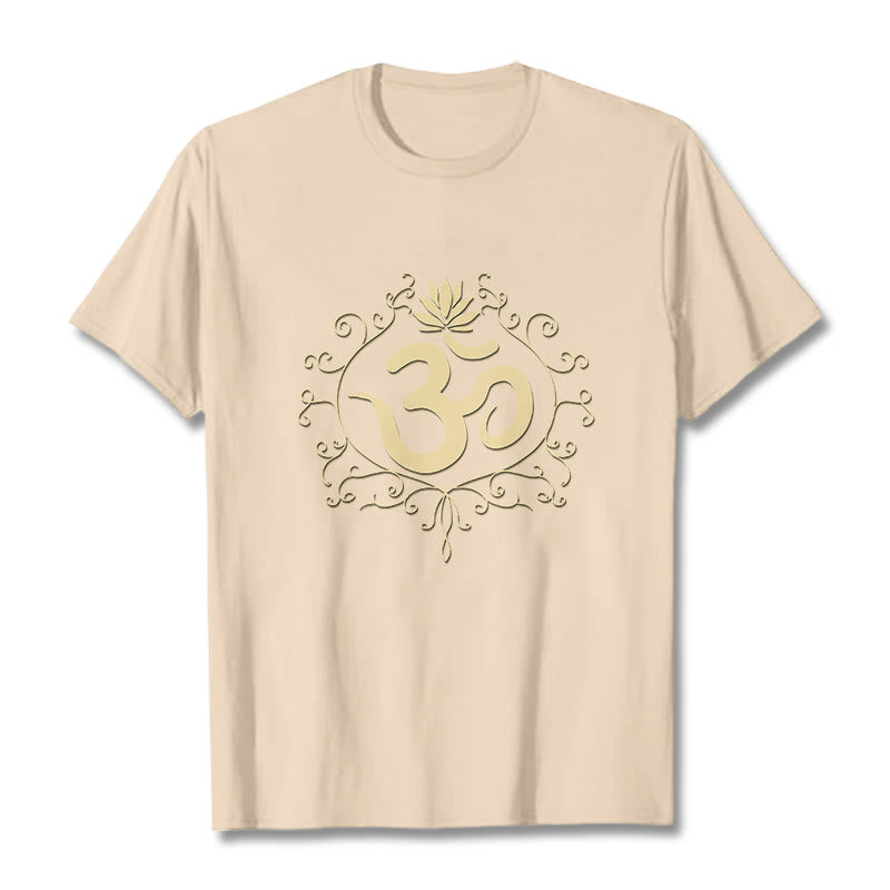 Buddha Stones Om Symbol Vines Lotus Flower Tee T-shirt - Bisque - 2XL - image 12