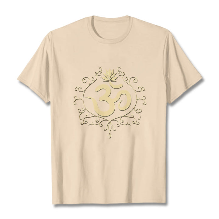 Buddha Stones Om Symbol Vines Lotus Flower Tee T-shirt - Bisque - 2XL - image 12