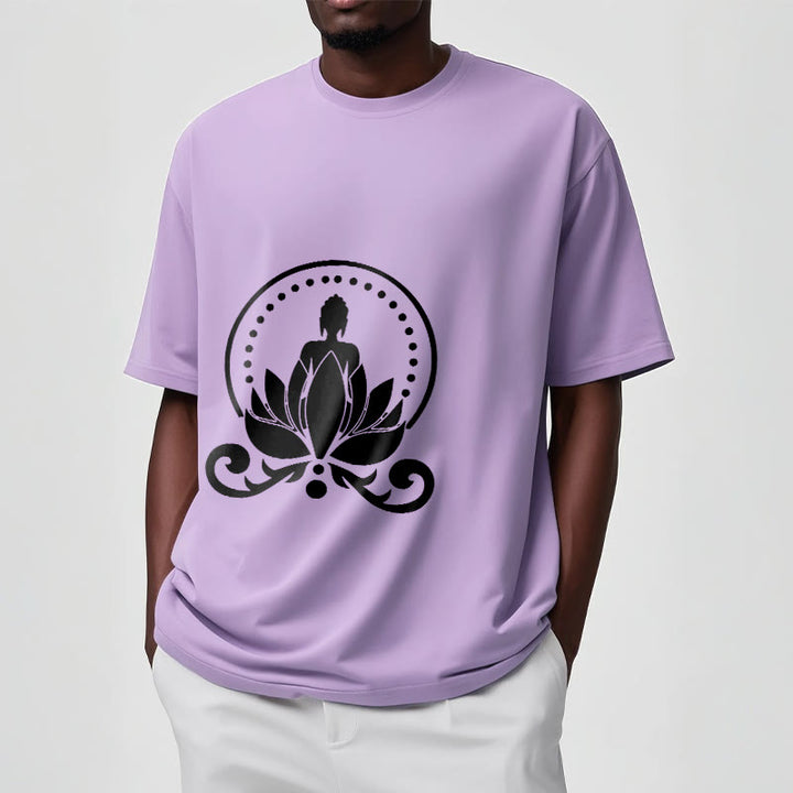 Buddha Stones Meditation Buddha Seated On A Lotus Flower Tee T-shirt - image 18
