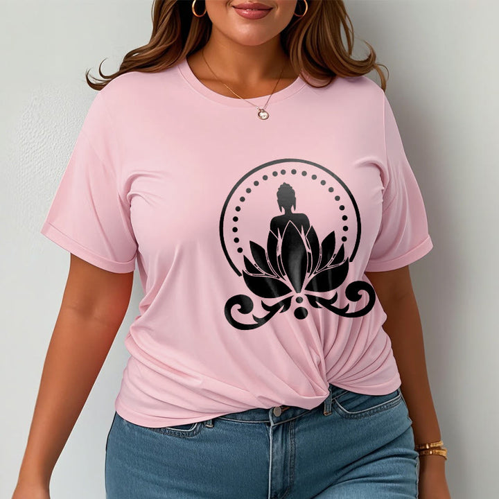 Buddha Stones Meditation Buddha Seated On A Lotus Flower Tee T-shirt - image 14