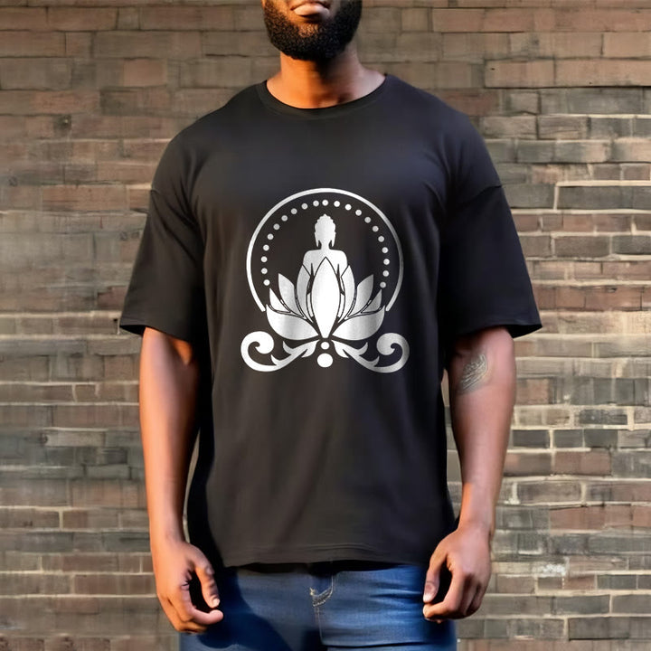 Buddha Stones Meditation Buddha Seated On A Lotus Flower Tee T-shirt - image 6