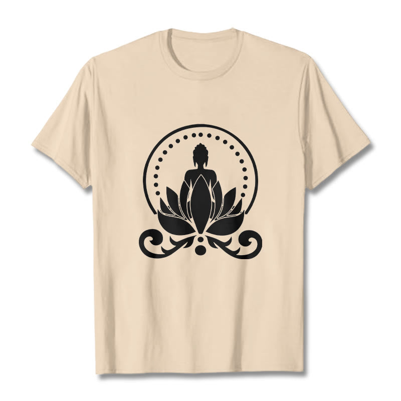 Buddha Stones Meditation Buddha Seated On A Lotus Flower Tee T-shirt - Bisque - 2XL - image 11