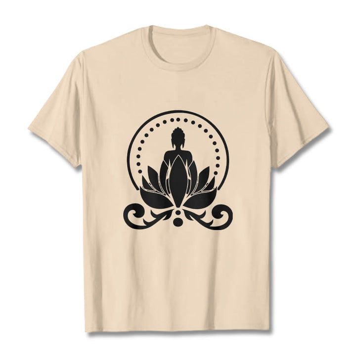 Buddha Stones Meditation Buddha Seated On A Lotus Flower Tee T-shirt - Bisque - 2XL - image 11