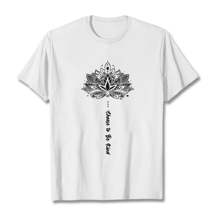 Buddha Stones Choose To Be Kind Geometric Flower Tee T-shirt - White - 2XL - image 8