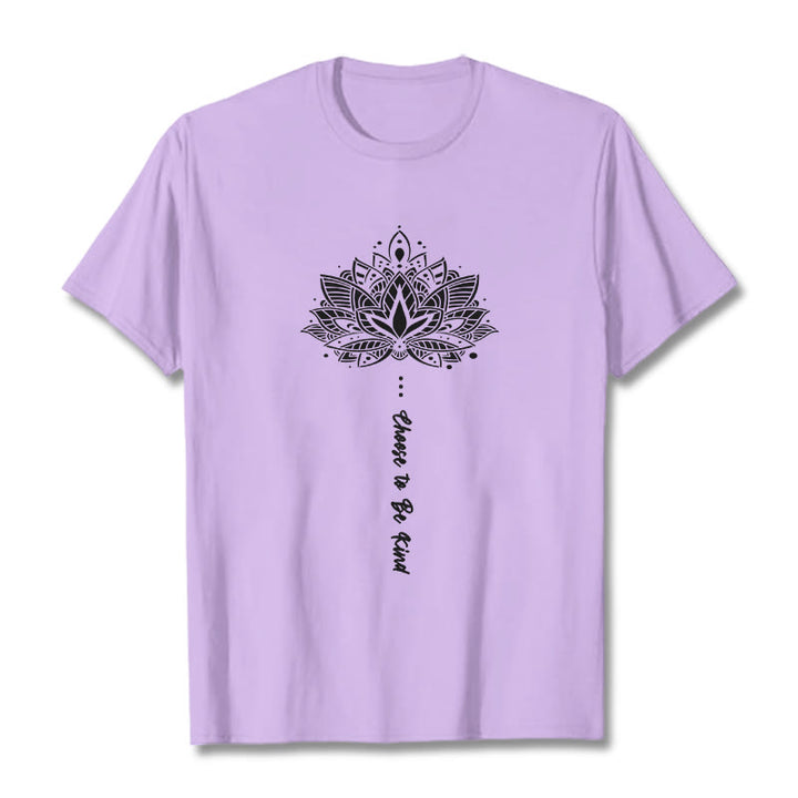 Buddha Stones Choose To Be Kind Geometric Flower Tee T-shirt - Plum - 2XL - image 17