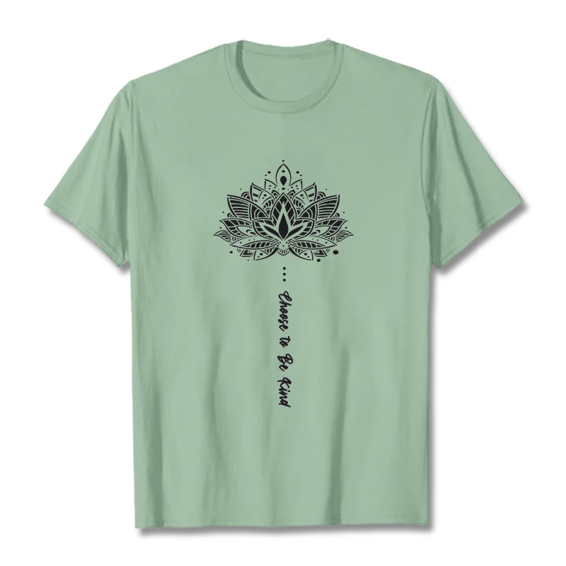 Buddha Stones Choose To Be Kind Geometric Flower Tee T-shirt - PaleGreen - 2XL - image 15