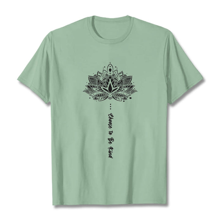 Buddha Stones Choose To Be Kind Geometric Flower Tee T-shirt - PaleGreen - 2XL - image 15