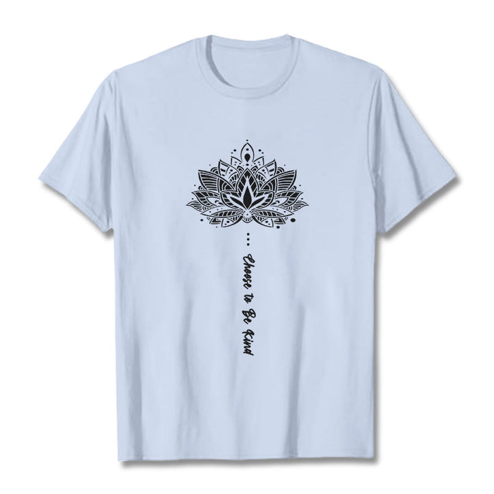 Buddha Stones Choose To Be Kind Geometric Flower Tee T-shirt - LightCyan - 2XL - image 18