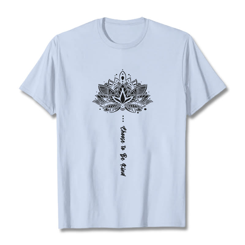Buddha Stones Choose To Be Kind Geometric Flower Tee T-shirt - LightCyan - 2XL - image 19