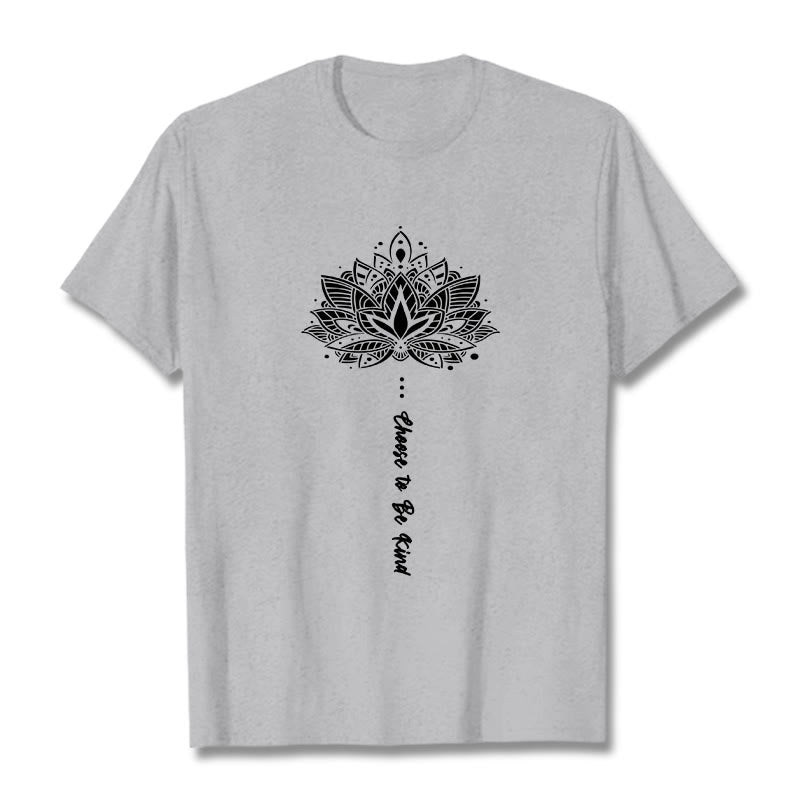 Buddha Stones Choose To Be Kind Geometric Flower Tee T-shirt - LightGrey - 2XL - image 20