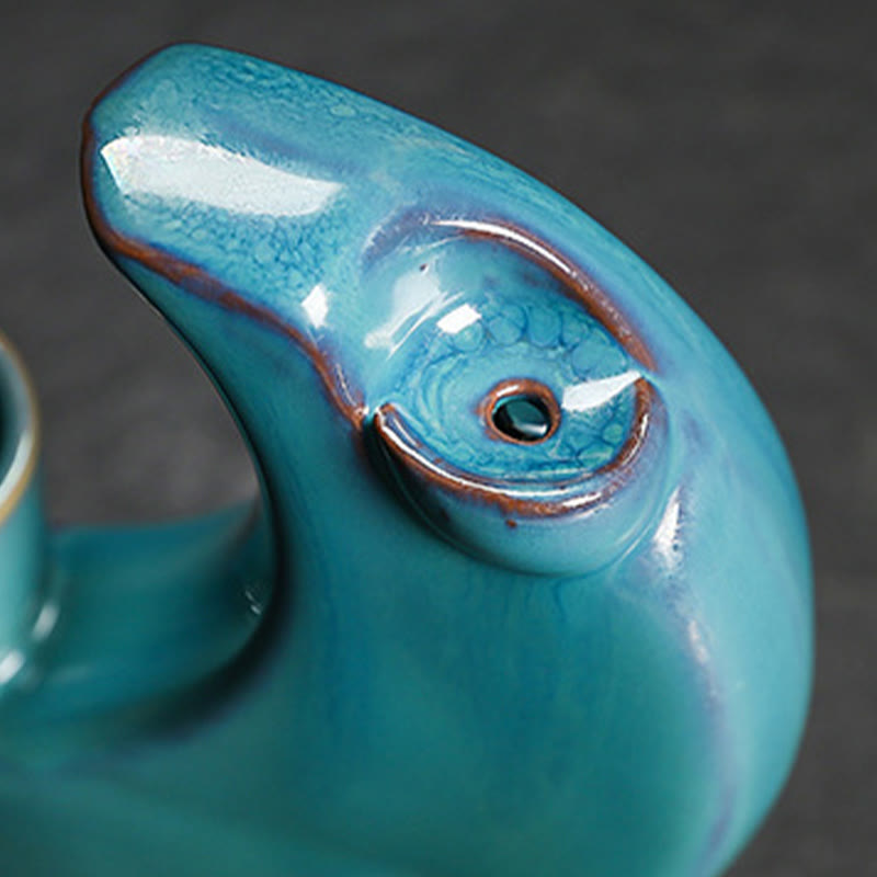 Buddha Stones Blue Crescent Moon Ceramic Backflow Smoke Fountain Meditation Candlestick Incense Burner Decoration - image 10