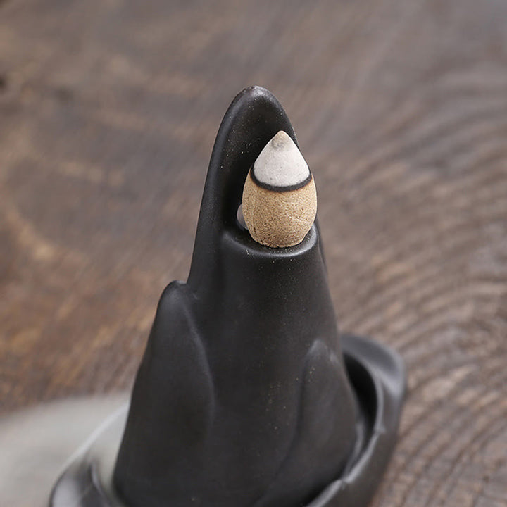 Buddha Stones Little Monk Mountains Flowing Water Purple Clay Ceramic Healing Backflow Incense Burner Decoration - image 9