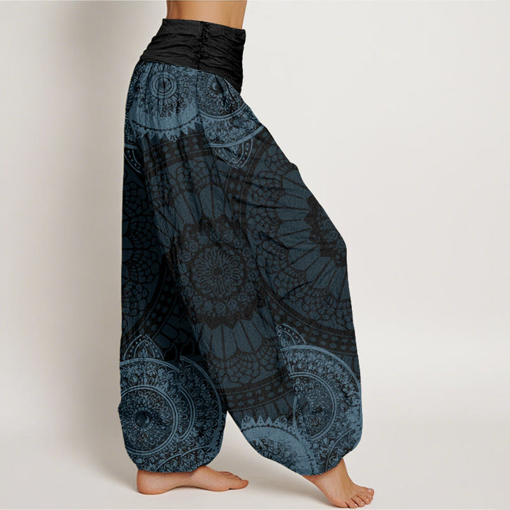 Buddha Stones Circular Mandala Design Women's Elastic Waist Harem Pants - image 7