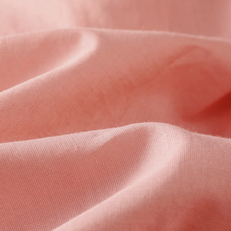 Buddha Stones Plain Lace Hem Single Breasted Button Cotton Linen Three Quarter Sleeve Women's Crew Neck Shirt - image 34