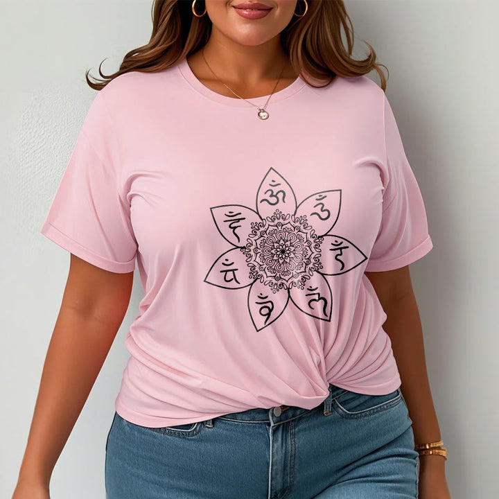Buddha Stones Mandala Om Mani Padme Hum Pattern Tee T-shirt - image 14