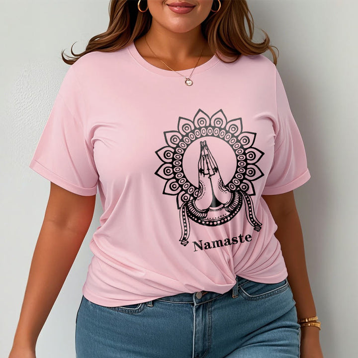 Buddha Stones Namaste Gesture Mandala Pattern Tee T-shirt - image 14