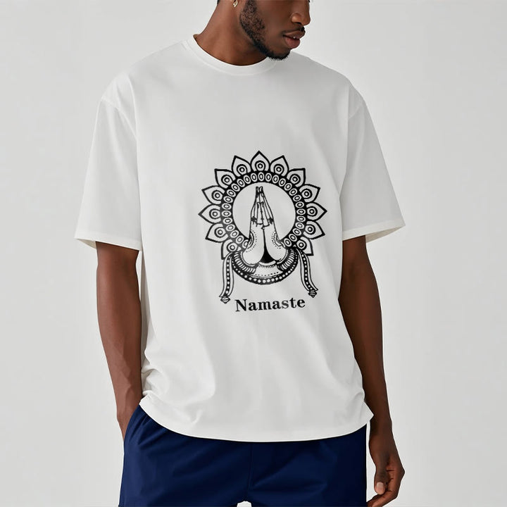 Buddha Stones Namaste Gesture Mandala Pattern Tee T-shirt - image 7