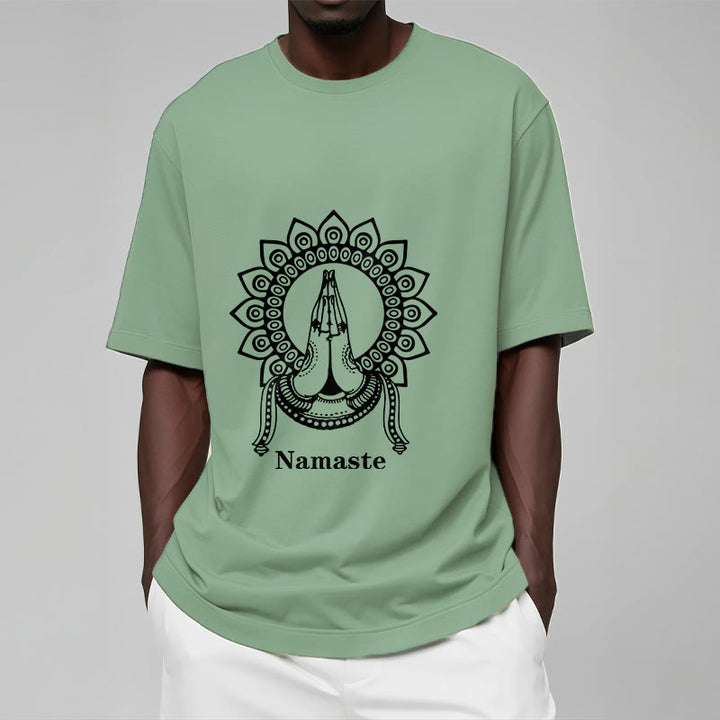 Buddha Stones Namaste Gesture Mandala Pattern Tee T-shirt - image 16