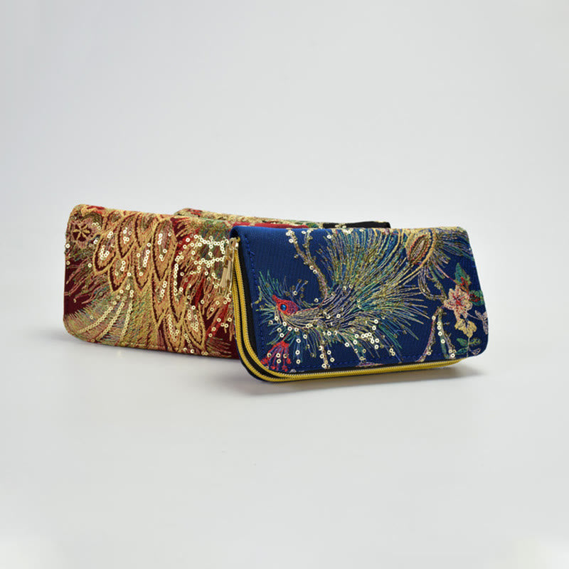 Peacock Double-sided Embroidery Cash Holder Wallet Shopping Purse - image 4