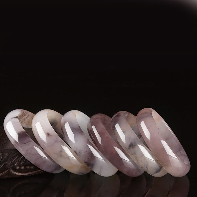 Buddha Stones Purple Jade Happiness Protection Bracelet Bangle - image 16