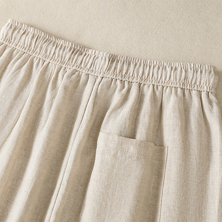 Buddha Stones Casual Embroided Bead Drawstring Women's Wide Leg Cotton Pants With Pockets - image 17
