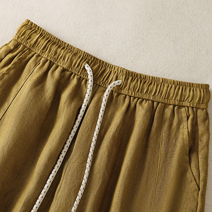 Buddha Stones Casual Embroided Bead Drawstring Women's Wide Leg Cotton Pants With Pockets - image 9