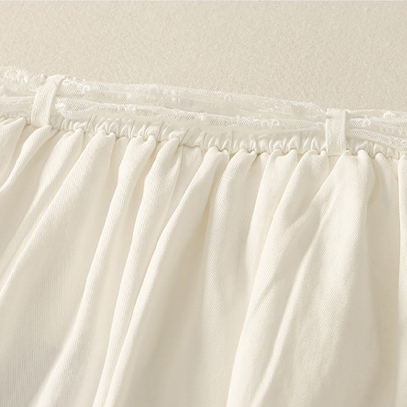 Buddha Stones Daily Solid Color Lace Belt Women's Wide Leg Cotton Pants With Pockets - image 9