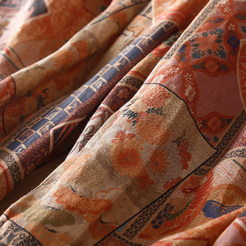 Buddha Stones Retro Casual Chinese Frog-Button Design Women's Harem Pants With Pockets - image 18