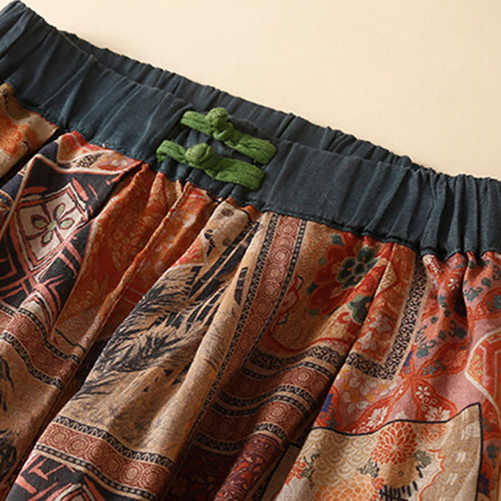 Buddha Stones Retro Casual Chinese Frog-Button Design Women's Harem Pants With Pockets - image 15