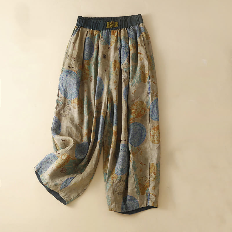 Buddha Stones Retro Casual Chinese Frog-Button Design Women's Harem Pants With Pockets - SteelBlue - US8-10，UK/AU12-14，EU40-42 (2XL) - image 7