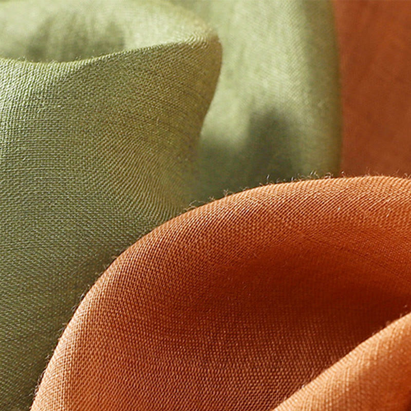 Buddha Stones Embroidery Floral Hem Slit Women's Cotton Linen Half Sleeve T-Shirt - image 20